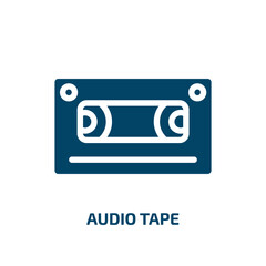 audio tape vector icon. audio tape, media, music filled icons from flat interview concept. Isolated black glyph icon, vector illustration symbol element for web design and mobile apps