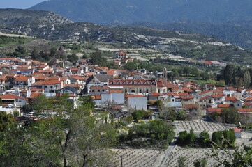 Fototapeta na wymiar The beautiful village of Omodos in the province of Limassol, in Cyprus