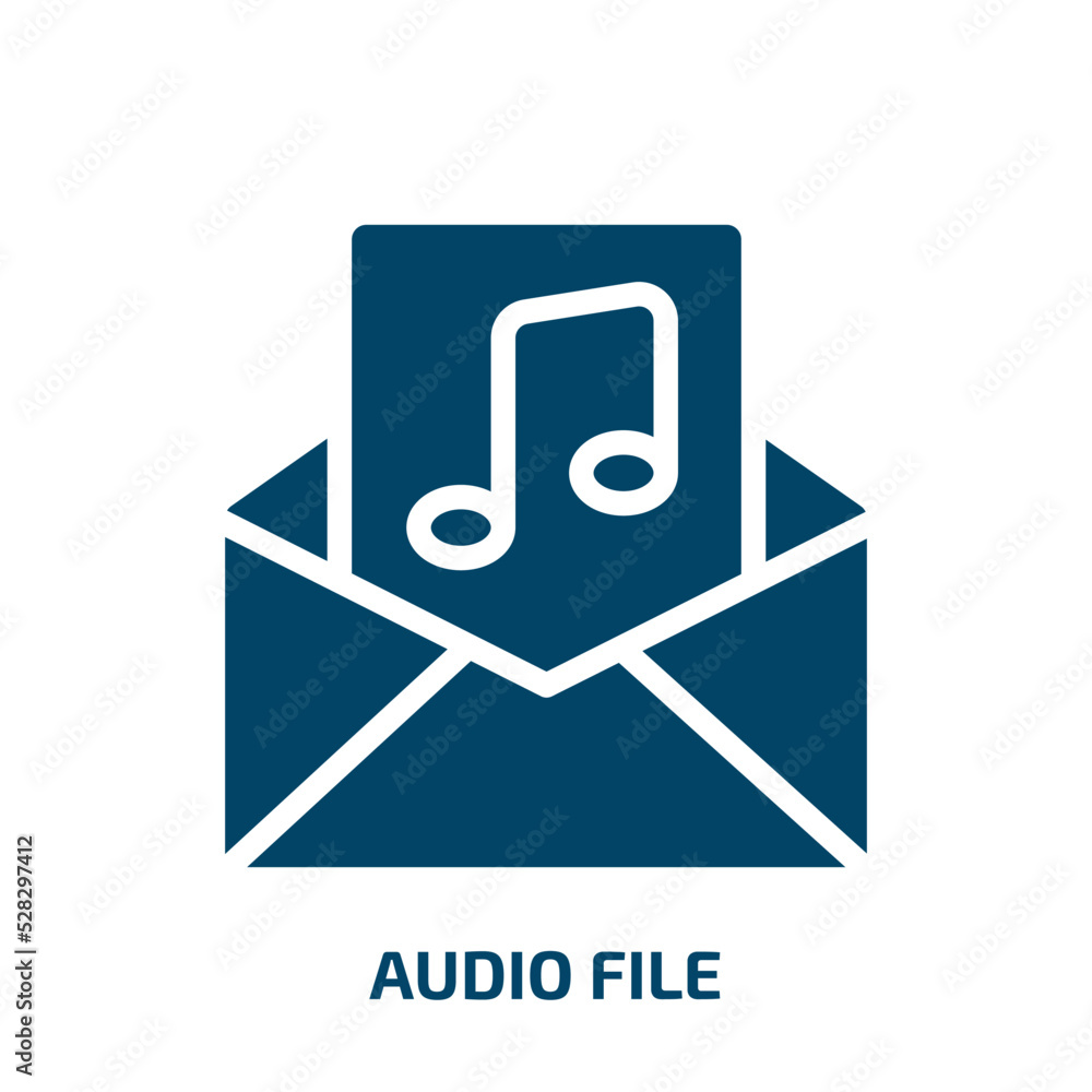 Poster audio file vector icon. audio file, file, audio filled icons from flat email concept. isolated black