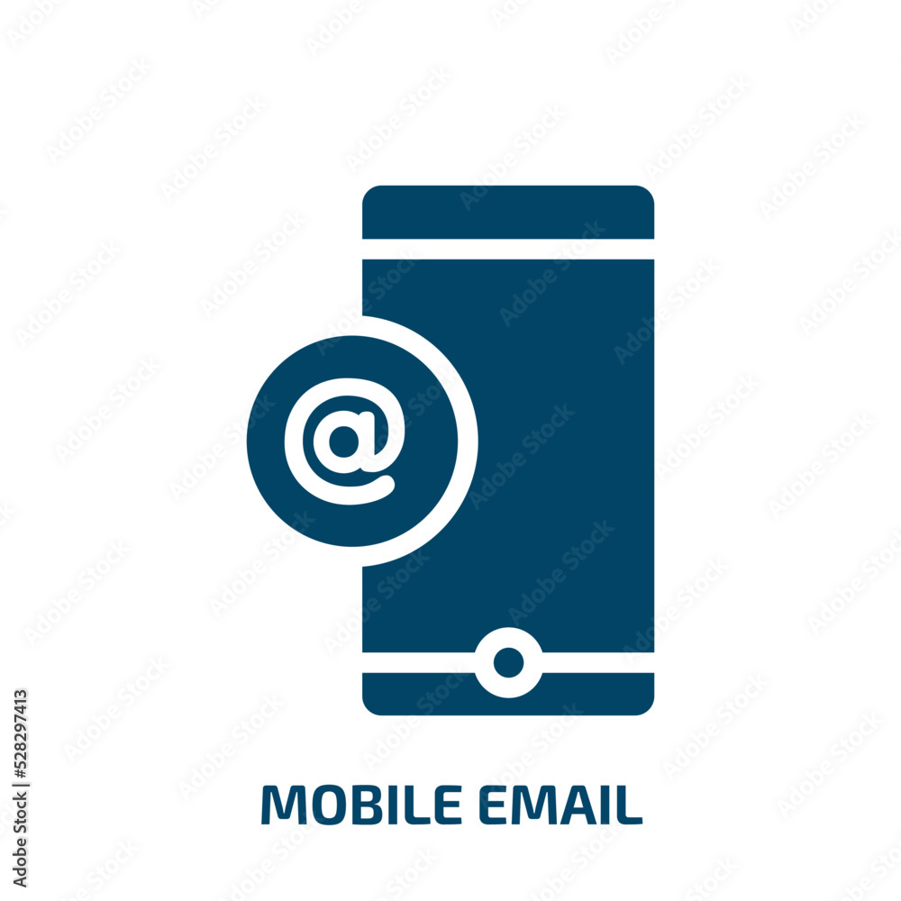 Poster mobile email vector icon. mobile email, email, message filled icons from flat communication systems 