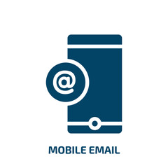 mobile email vector icon. mobile email, email, message filled icons from flat communication systems linear concept. Isolated black glyph icon, vector illustration symbol element for web design and