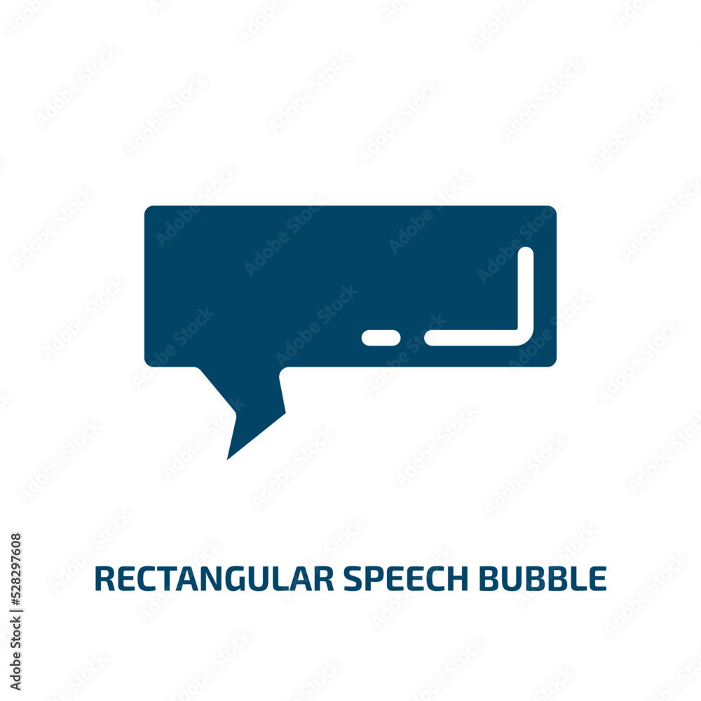 Poster rectangular speech bubble vector icon. rectangular speech bubble, bubble, speech filled icons from f