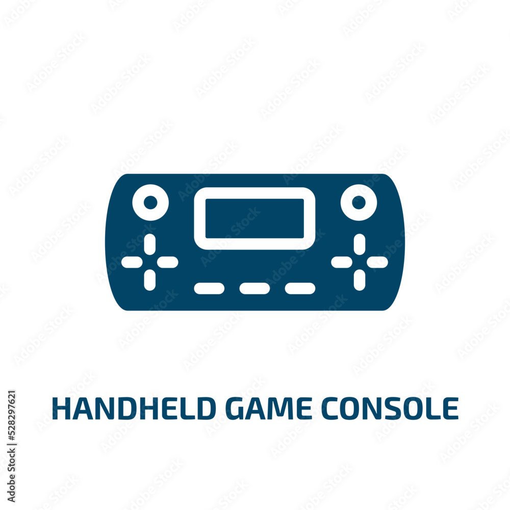 Poster handheld game console vector icon. handheld game console, play, handheld filled icons from flat smar