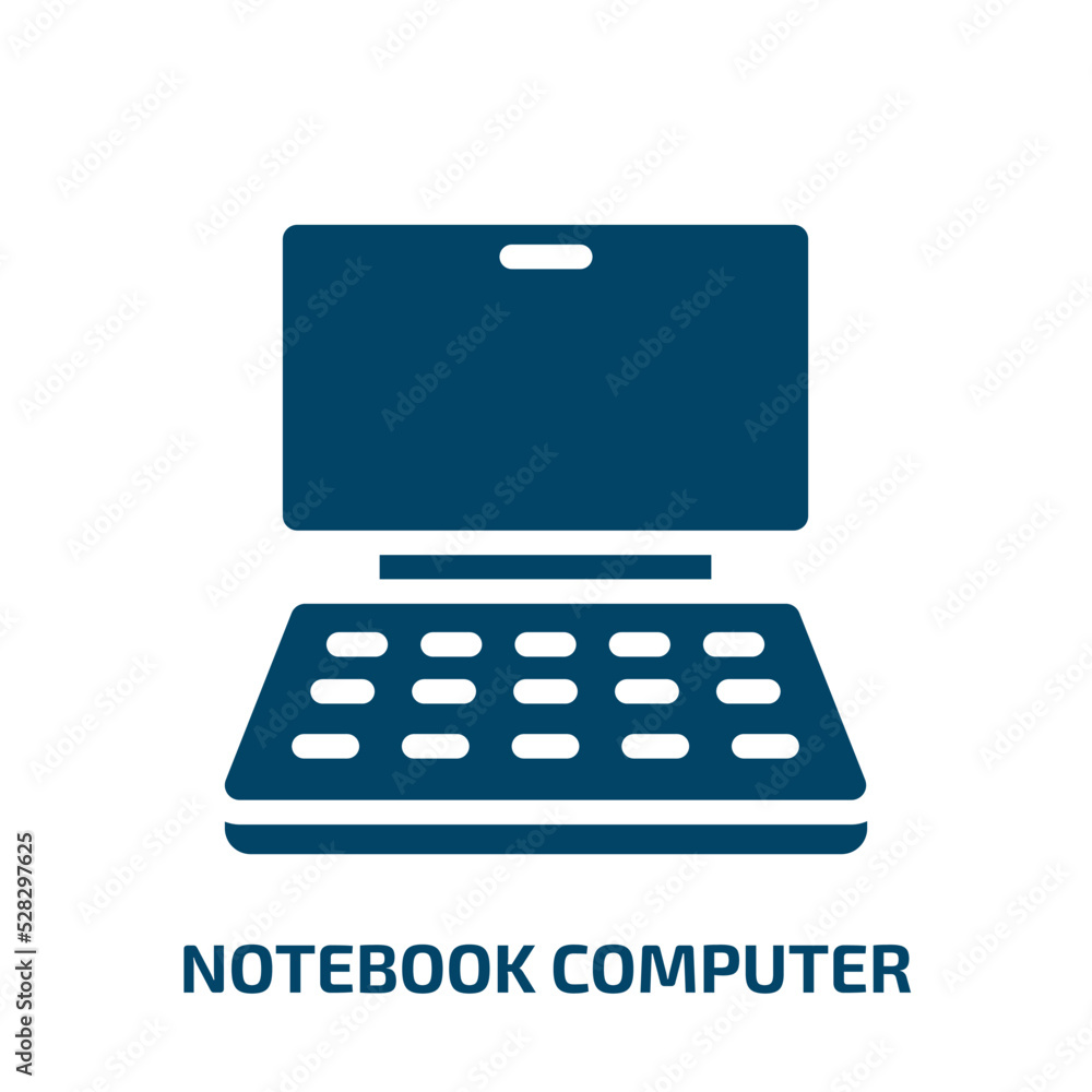 Poster notebook computer vector icon. notebook computer, computer, notebook filled icons from flat smart de