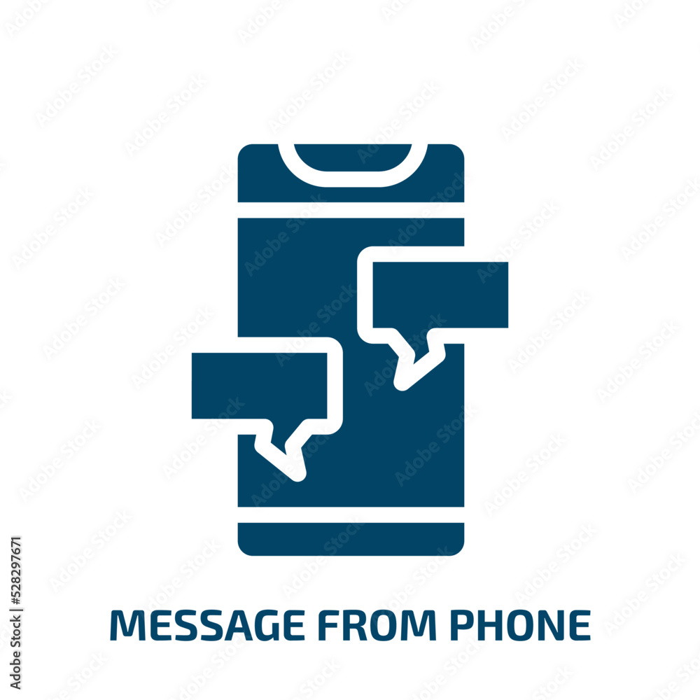 Poster message from phone vector icon. message from phone, smartphone, contact filled icons from flat smart