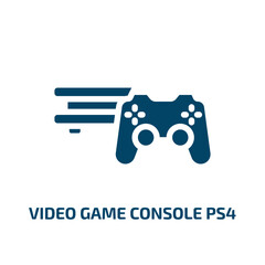 video game console ps4 vector icon. video game console ps4, play, ps4 filled icons from flat smart devices concept. Isolated black glyph icon, vector illustration symbol element for web design and