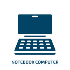 notebook computer vector icon. notebook computer, computer, notebook filled icons from flat smart devices concept. Isolated black glyph icon, vector illustration symbol element for web design and