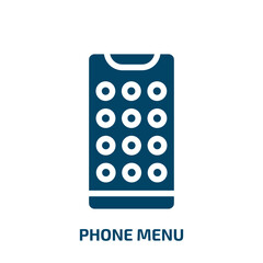 phone menu vector icon. phone menu, phone, menu filled icons from flat smartphones concept. Isolated black glyph icon, vector illustration symbol element for web design and mobile apps