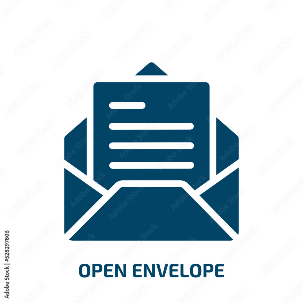 Aufkleber open envelope vector icon. open envelope, mail, post filled icons from flat ways to contact us conce