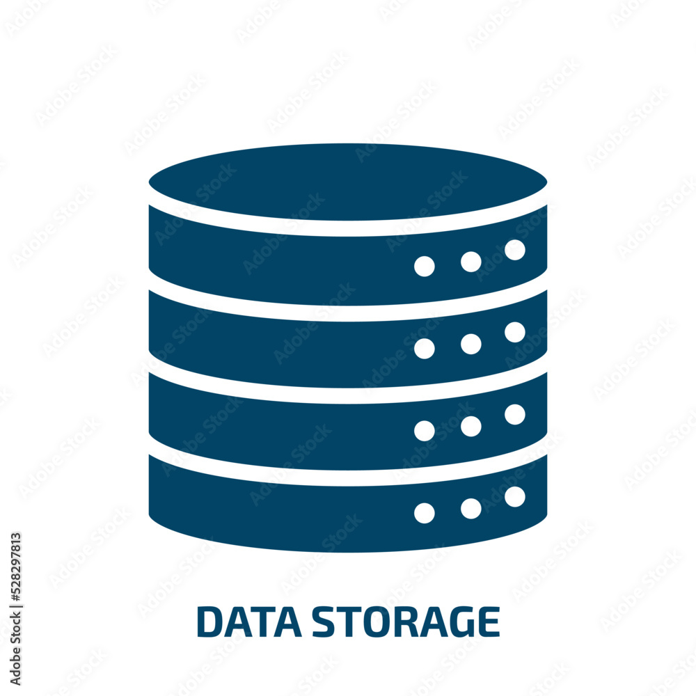 Poster data storage vector icon. data storage, data, storage filled icons from flat computer functions conc