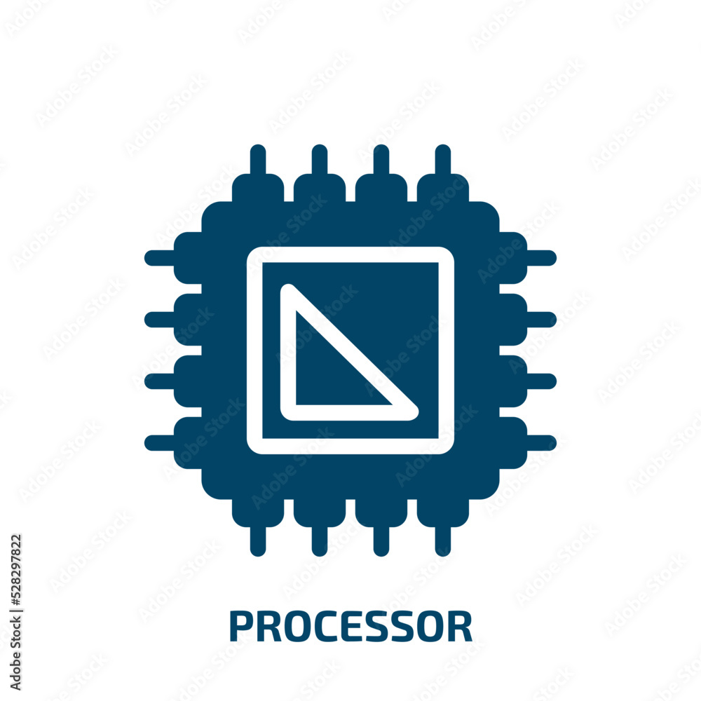 Poster processor vector icon. processor, data, hardware filled icons from flat it & components concept. iso