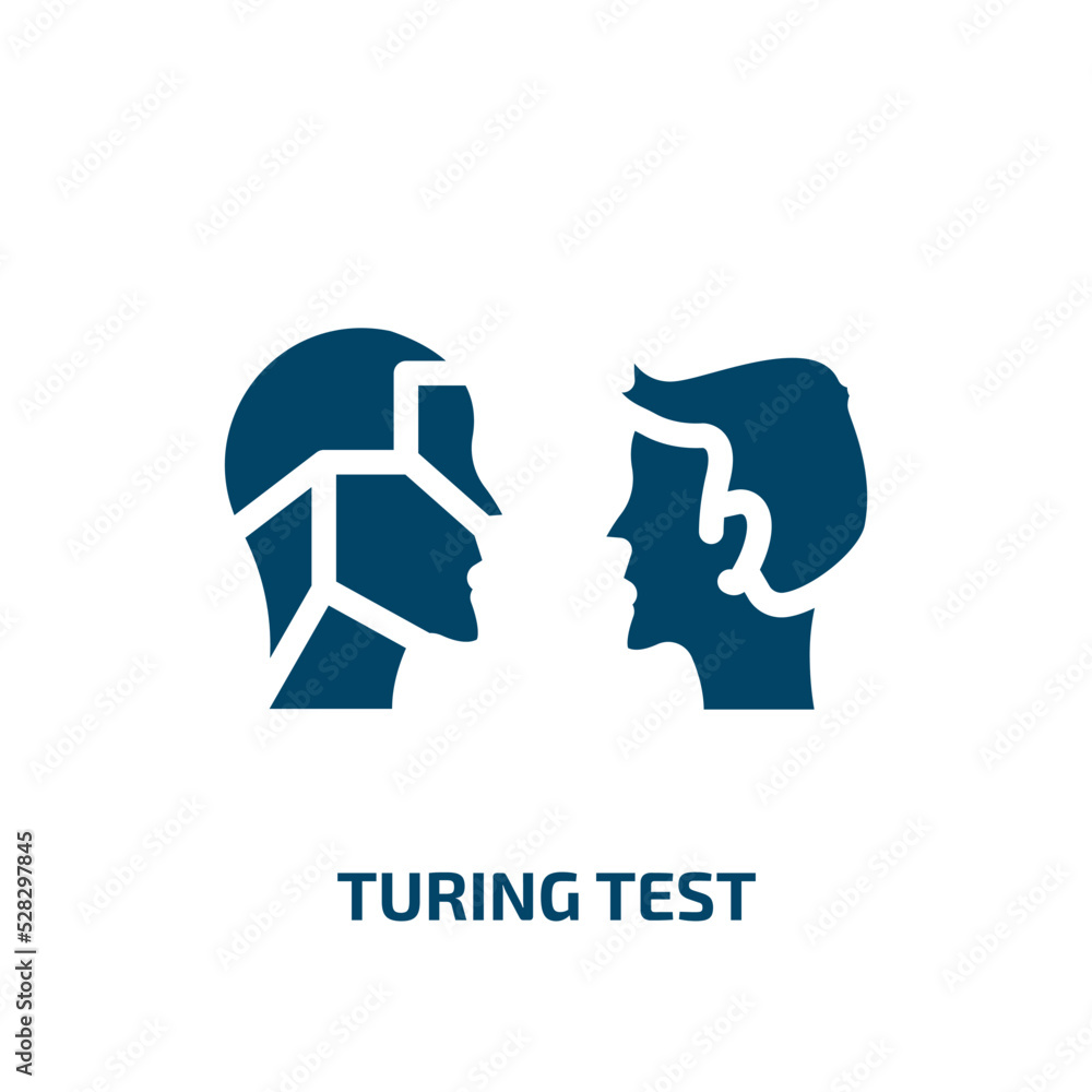 Poster turing test vector icon. turing test, screen, captcha filled icons from flat artificial intelligence