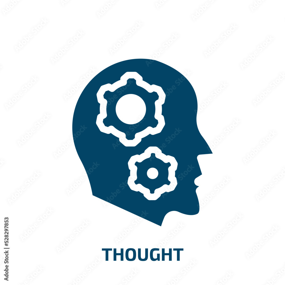 Poster thought vector icon. thought, business, solution filled icons from flat artificial intelligence conc