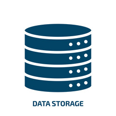 Obraz premium data storage vector icon. data storage, data, storage filled icons from flat computer functions concept. Isolated black glyph icon, vector illustration symbol element for web design and mobile apps