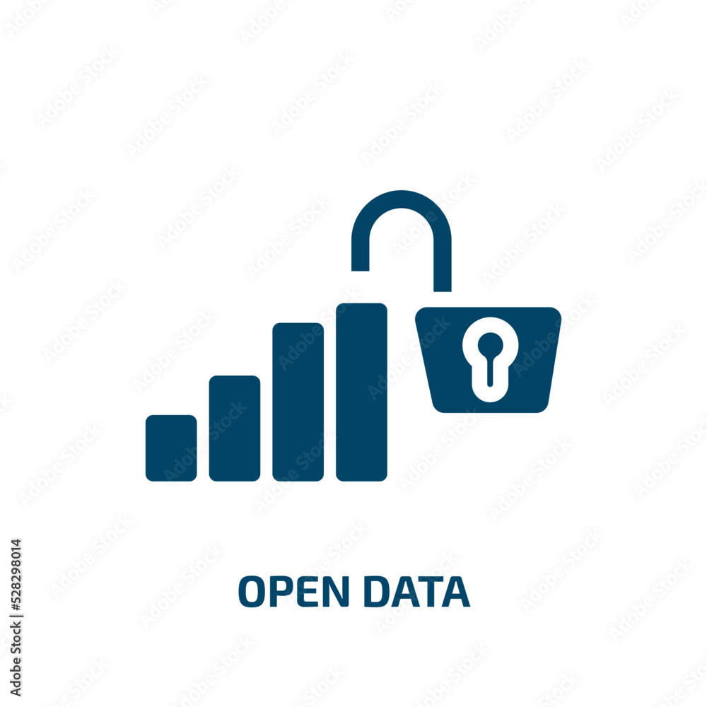 Poster open data vector icon. open data, data, business filled icons from flat data organization concept. i
