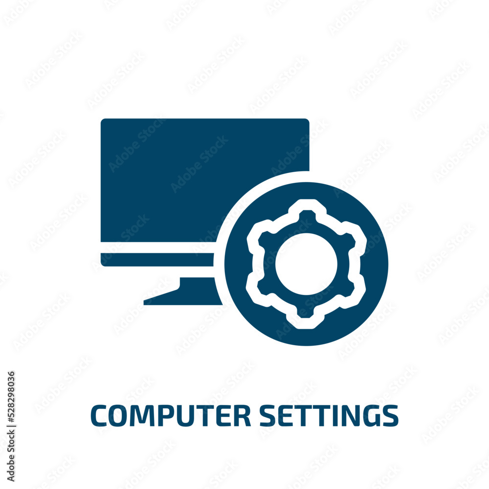Poster computer settings vector icon. computer settings, computer, internet filled icons from flat computer