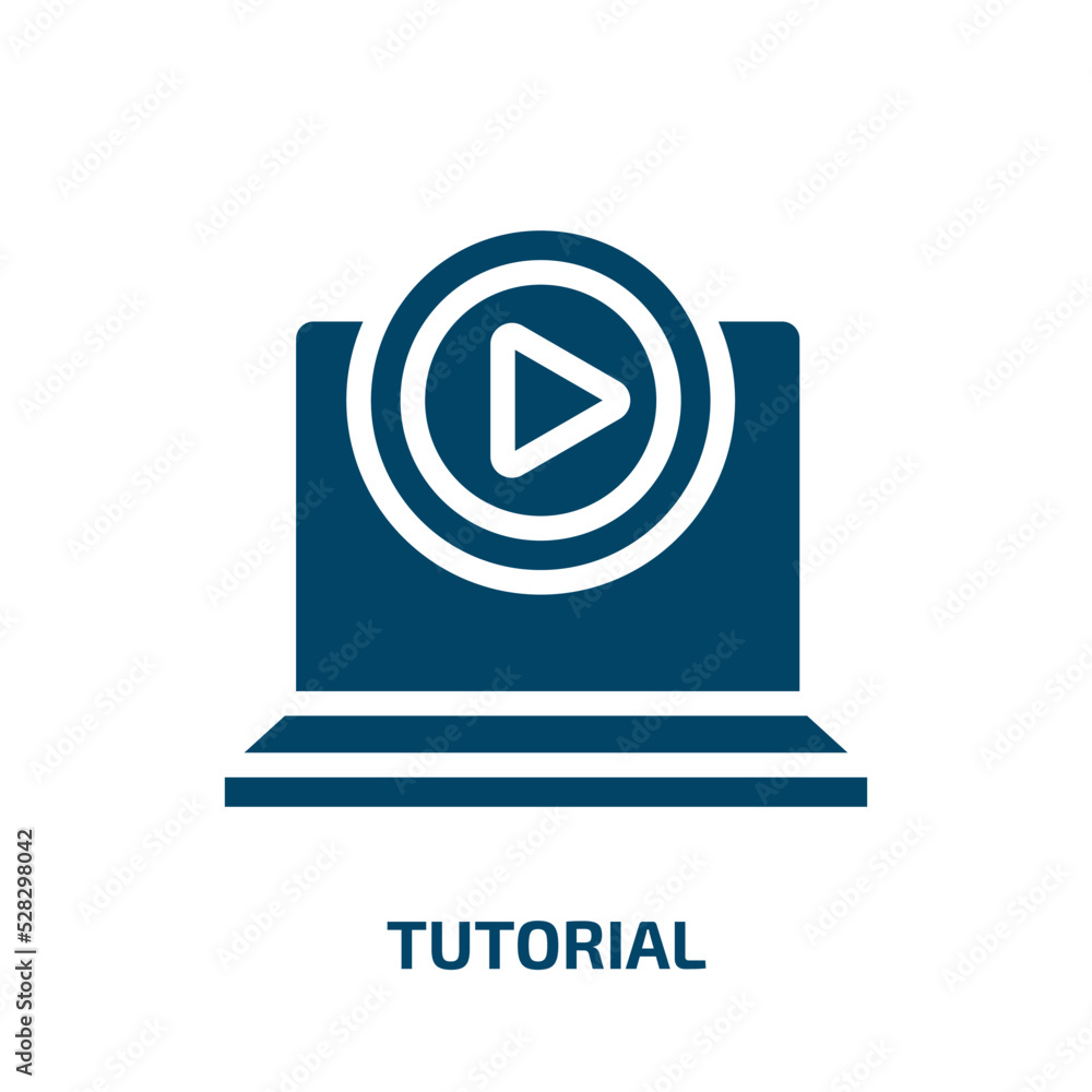 Poster tutorial vector icon. tutorial, education, training filled icons from flat computer and files concep