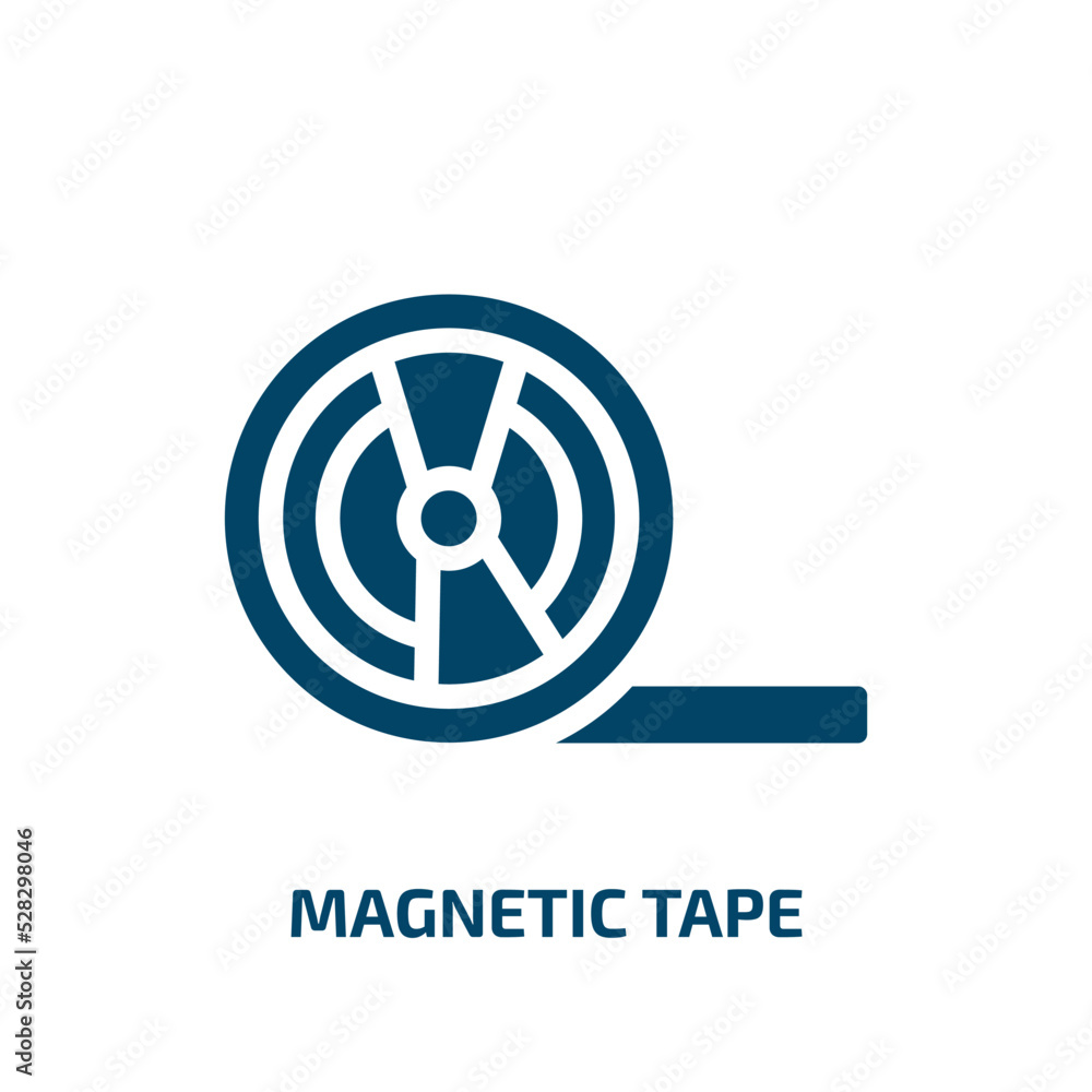 Poster magnetic tape vector icon. magnetic tape, cassette, tape filled icons from flat computer functions c