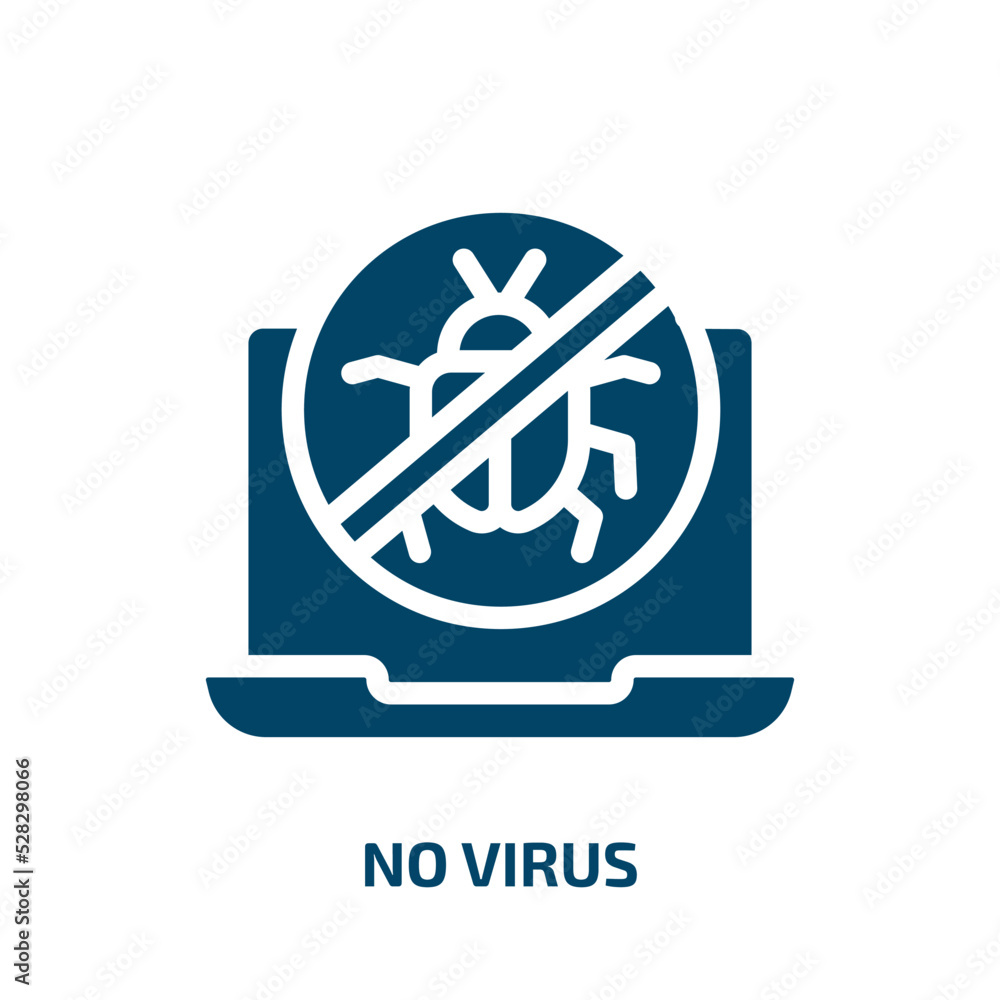 Poster no virus vector icon. no virus, virus, safety filled icons from flat computer bugs concept. isolated
