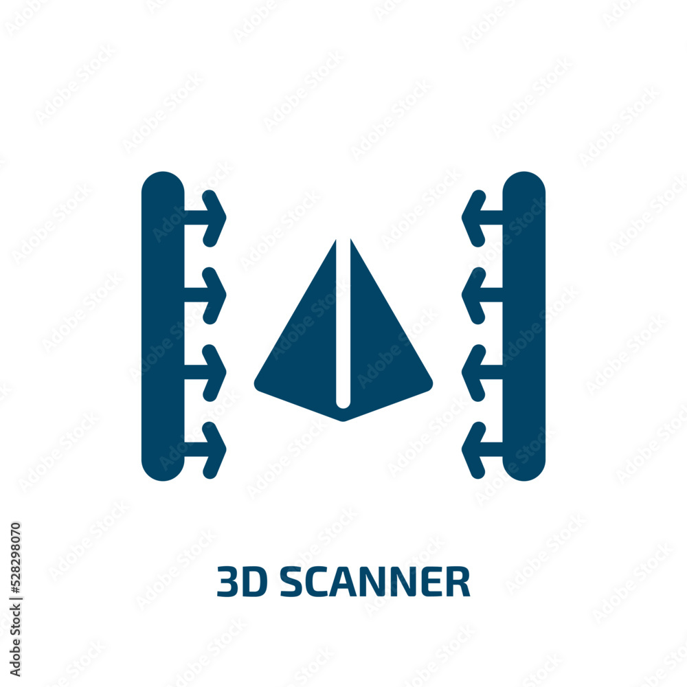 Poster 3d scanner vector icon. 3d scanner, scanner, technology filled icons from flat computer functions co