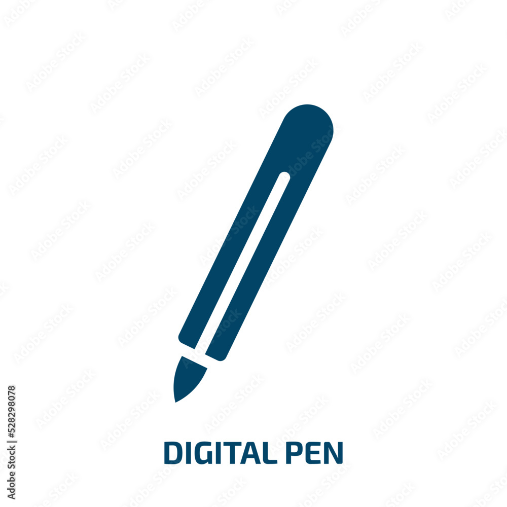 Poster digital pen vector icon. digital pen, pen, internet filled icons from flat computer functions concep