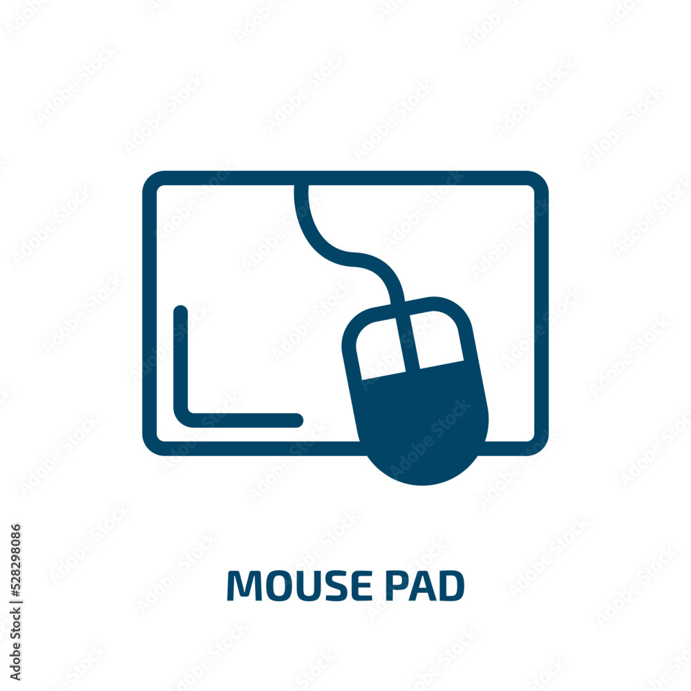 Poster mouse pad vector icon. mouse pad, computer, mouse filled icons from flat computer functions concept.