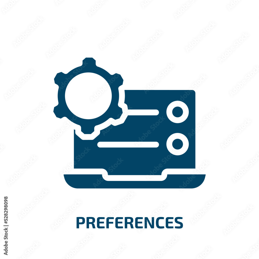 Poster preferences vector icon. preferences, service, support filled icons from flat computer functions con