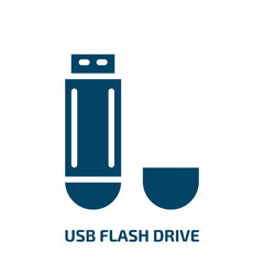 usb flash drive vector icon. usb flash drive, data, usb filled icons from flat technology concept. Isolated black glyph icon, vector illustration symbol element for web design and mobile apps