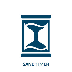 sand timer vector icon. sand timer, time, timer filled icons from flat computer applications concept. Isolated black glyph icon, vector illustration symbol element for web design and mobile apps