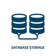 database storage vector icon. database storage, data, database filled icons from flat network architecture concept. Isolated black glyph icon, vector illustration symbol element for web design and