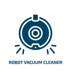 robot vacuum cleaner vector icon. robot vacuum cleaner, vacuum, cleaner filled icons from flat ai for earth concept. Isolated black glyph icon, vector illustration symbol element for web design and