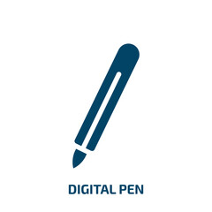 digital pen vector icon. digital pen, pen, internet filled icons from flat computer functions concept. Isolated black glyph icon, vector illustration symbol element for web design and mobile apps