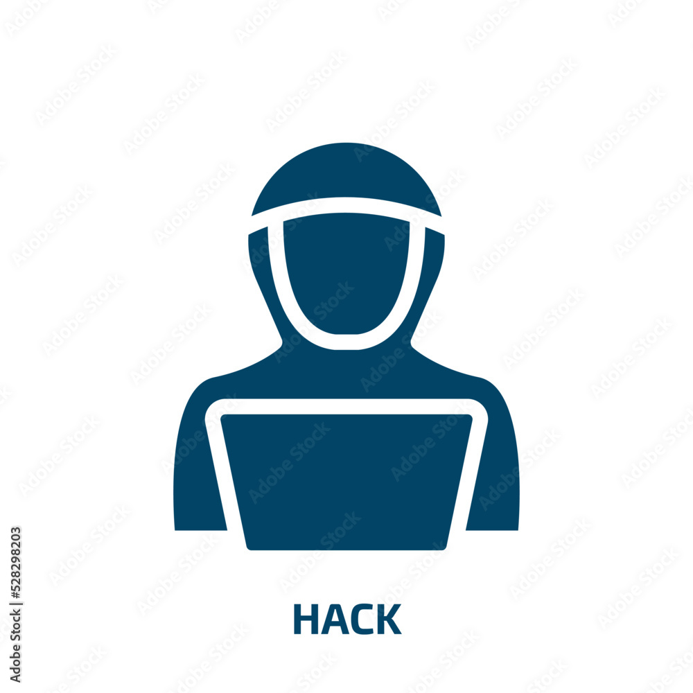 Poster hack vector icon. hack, hacking, internet filled icons from flat hacker concept. isolated black glyp