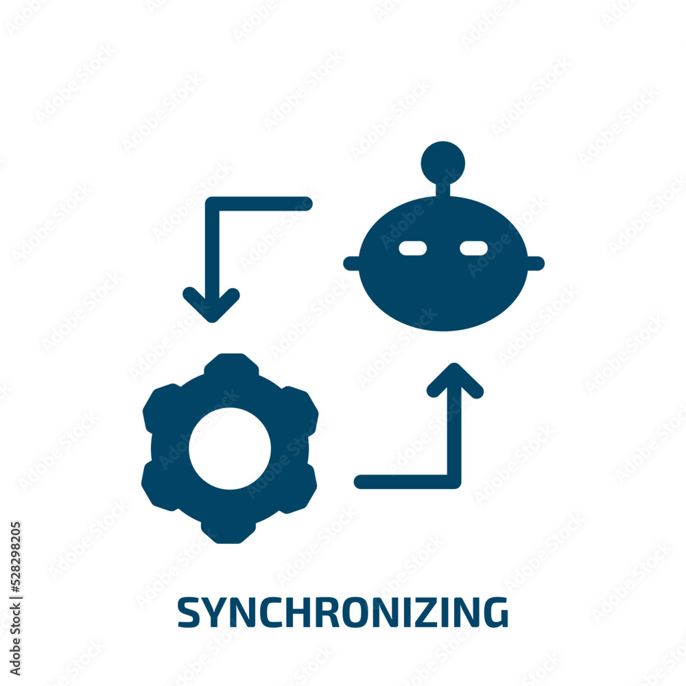 Poster synchronizing vector icon. synchronizing, technology, synchronize filled icons from flat ai for eart
