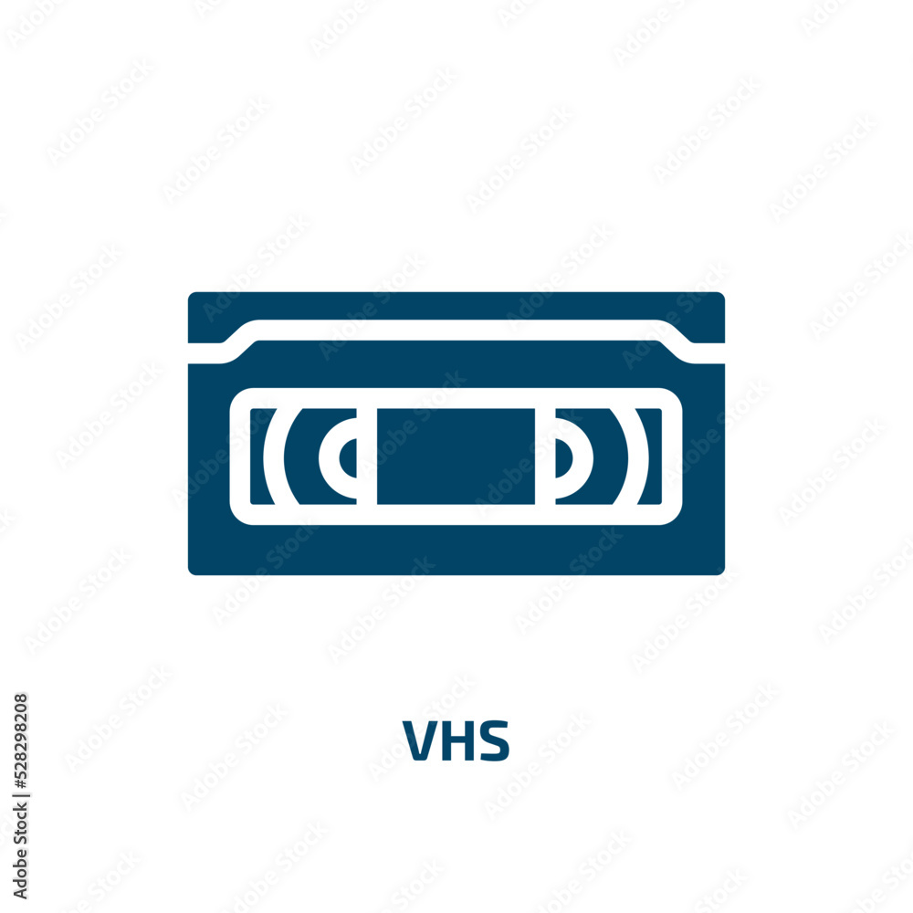 Poster vhs vector icon. vhs, tape, video filled icons from flat computer and data concept. isolated black g