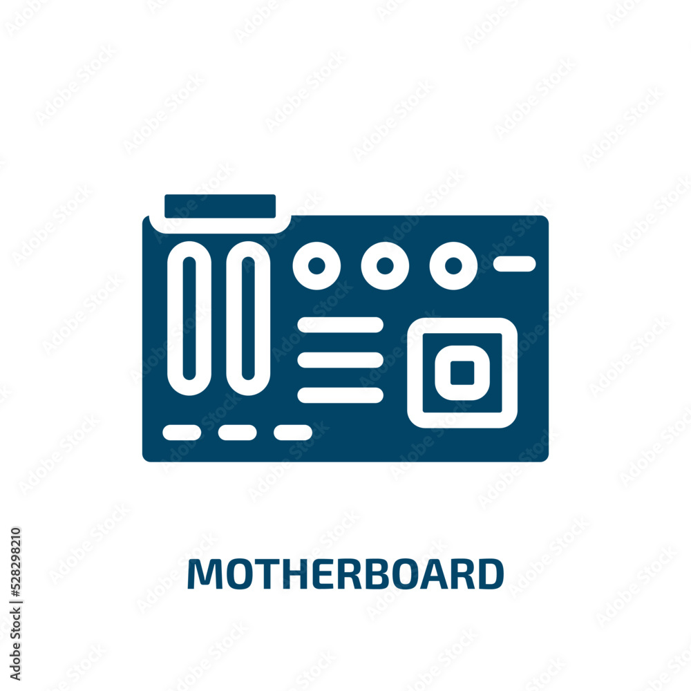 Poster motherboard vector icon. motherboard, hardware, computer filled icons from flat computer and data co