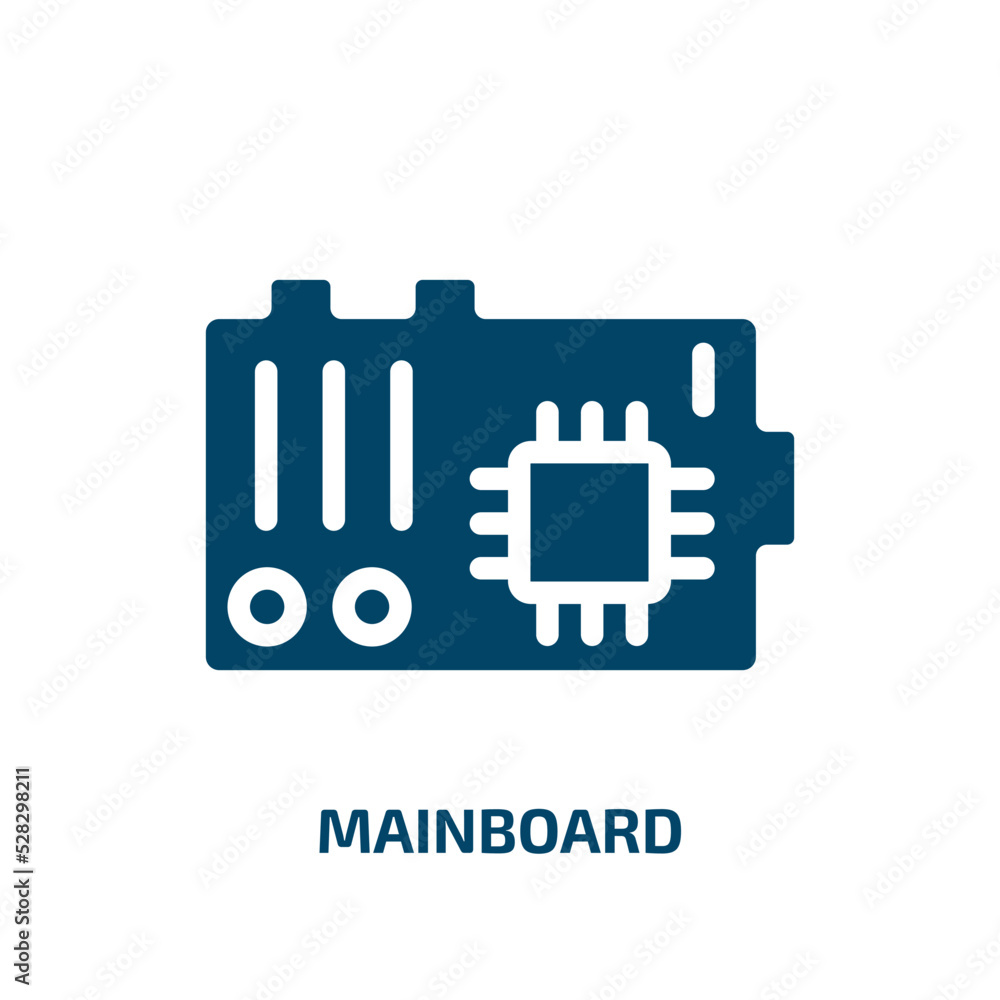 Poster mainboard vector icon. mainboard, processor, disk filled icons from flat computer concept. isolated 