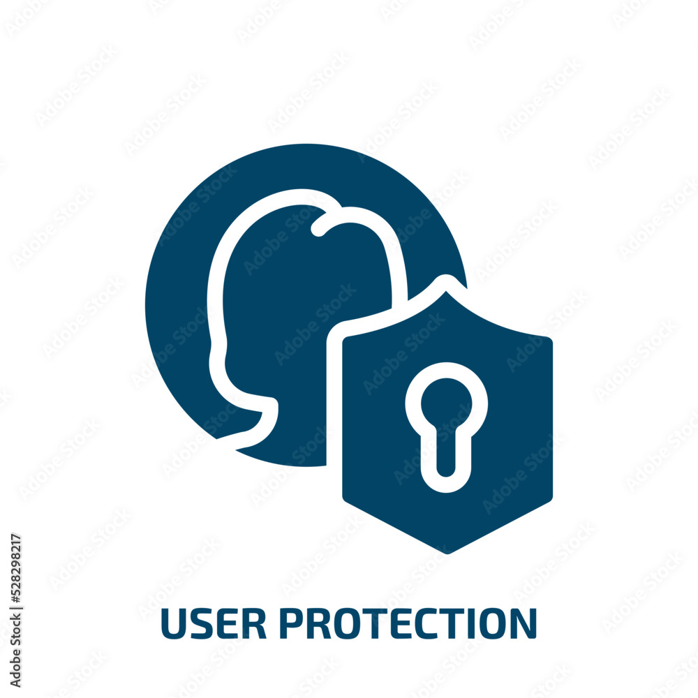 Poster user protection vector icon. user protection, protection, user filled icons from flat web and hacker
