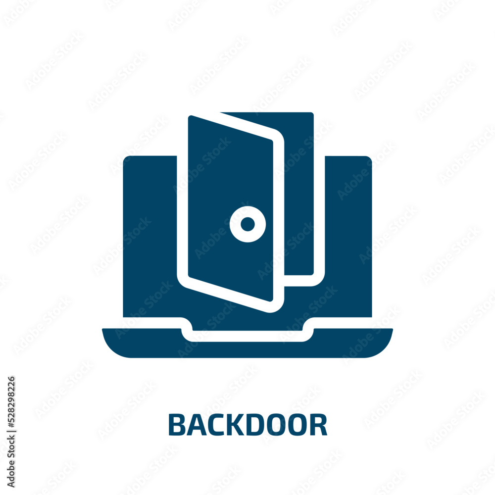 Poster backdoor vector icon. backdoor, virus, computer filled icons from flat web and hacker concept. isola