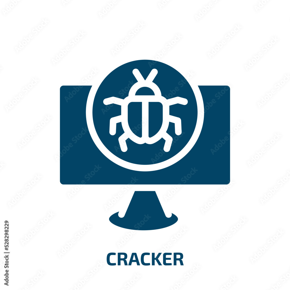 Poster cracker vector icon. cracker, party, food filled icons from flat web and hacker concept. isolated bl