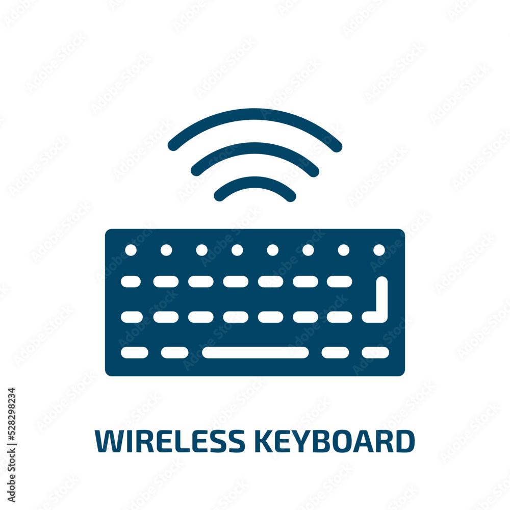 Poster wireless keyboard vector icon. wireless keyboard, computer, keyboard filled icons from flat computer