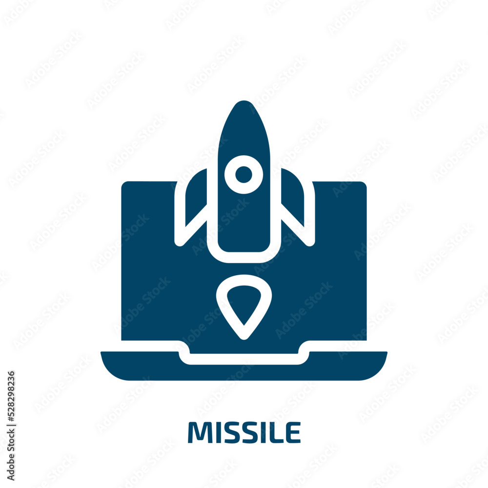 Poster missile vector icon. missile, rocket, military filled icons from flat web and hacker concept. isolat
