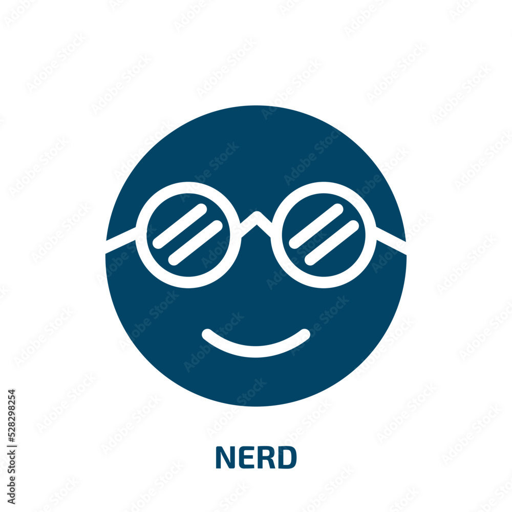 Poster nerd vector icon. nerd, glasses, geek filled icons from flat nerd concept. isolated black glyph icon