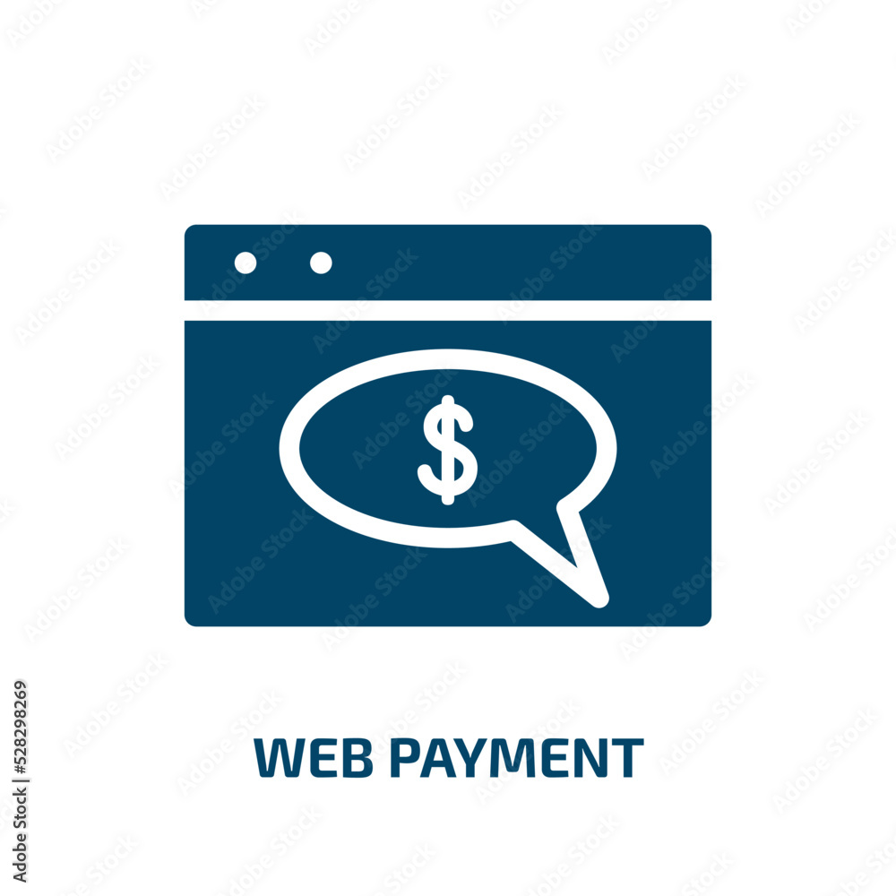 Poster web payment vector icon. web payment, payment, business filled icons from flat digital services conc