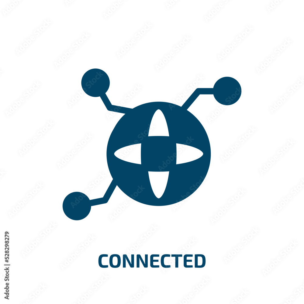 Poster connected vector icon. connected, connection, communication filled icons from flat computer concept.
