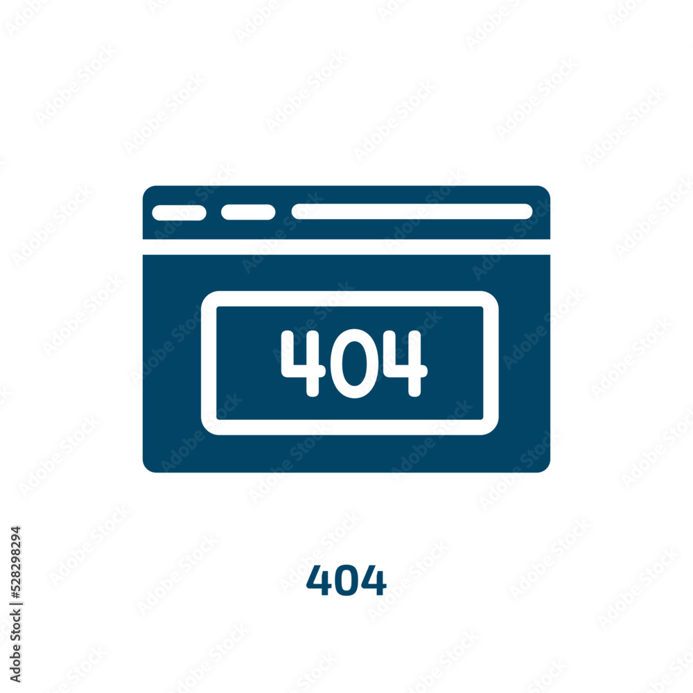 Poster 404 vector icon. 404, problem, message filled icons from flat laptop browser concept. isolated black