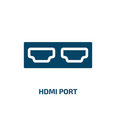 Fototapeta premium hdmi port vector icon. hdmi port, computer, hdmi filled icons from flat television concept. Isolated black glyph icon, vector illustration symbol element for web design and mobile apps