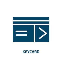 keycard vector icon. keycard, room, card filled icons from flat smart house concept. Isolated black glyph icon, vector illustration symbol element for web design and mobile apps