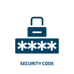 security code vector icon. security code, internet, code filled icons from flat smart house concept. Isolated black glyph icon, vector illustration symbol element for web design and mobile apps