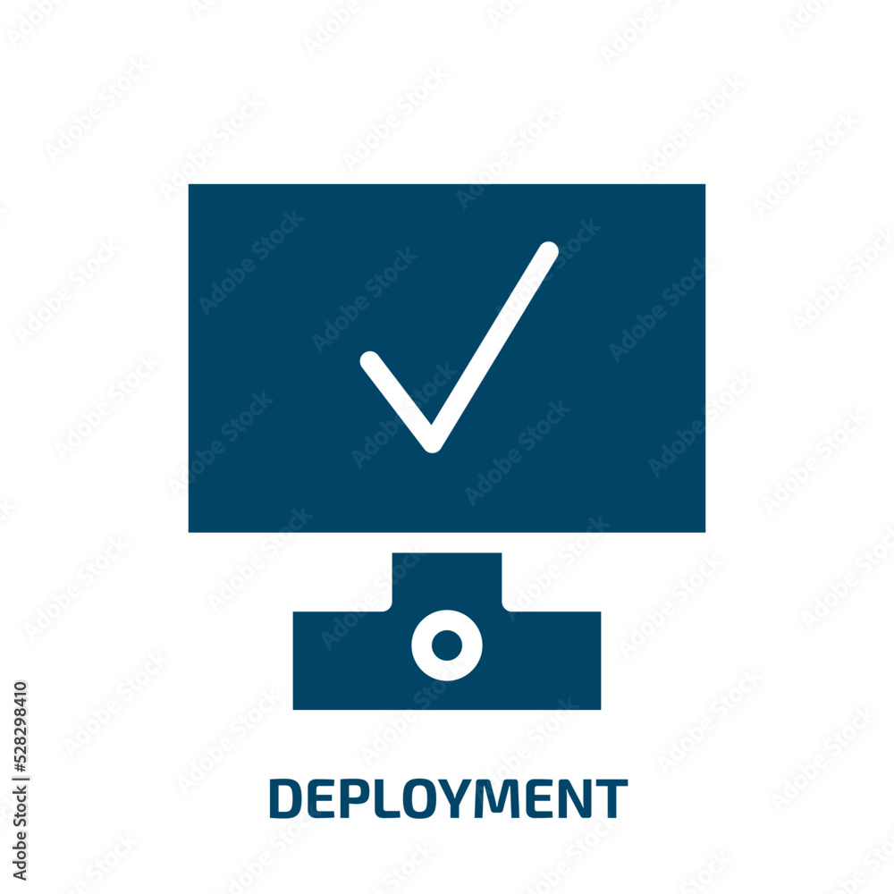 Poster deployment vector icon. deployment, development, management filled icons from flat testing software 
